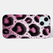 Roze & Zwarte Luipaard Bont Dierenprint Stippen Case-Mate iPhone Case (Achterkant (horizontaal))