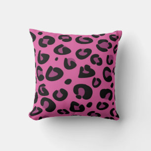 Roze Zwarte Luipaard Cheetah Couch Sierkussen