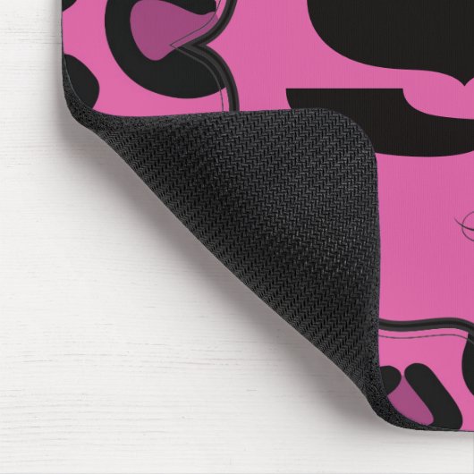 Roze Zwarte Luipaard Cheetah Gepersonaliseerde Mou Muismat (Hoek)