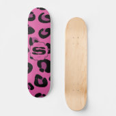 Roze Zwarte Luipaard Cheetah Mini Skateboard (Voorkant)