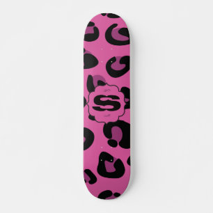 Roze Zwarte Luipaard Cheetah Mini Skateboard