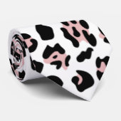 Roze zwarte luipaard Dierlijk afdrukpatroon Stropdas (Opgerold)