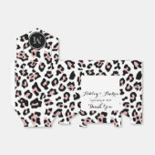 Roze zwarte luipaard Dierlijke afdruk met monogram Bedankdoosjes (Uitgevouwen)