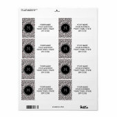 Roze zwarte luipaard Dierlijke afdruk met monogram Etiket (Full Sheet)