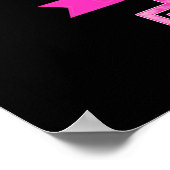 Roze & zwarte luipaardprint Eén 1e verjaardagsfees Poster (Hoek)