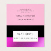 Roze zwarte luxe visitekaartje (Buitenkant ongevouwen)