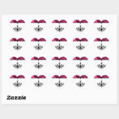 Roze zwarte luzerne Sticker met schuifwiel (Vel)