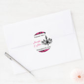 Roze zwarte luzerne Sticker met schuifwiel (Envelop)