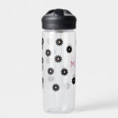 Roze & Zwarte Madelief Mama Waterfles (Voorkant)