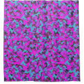 Roze zwarte magenta Camouflage Camo Pattern Douchegordijn (Voorkant)