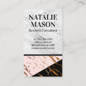 Roze zwarte marmer Gold Foil Visitekaartje (Achterkant)