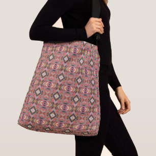 Roze Zwarte Maximalist Originele Kunst  Crossbody Tas