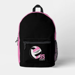 roze zwarte meisjes tieners volleybalteam kleuren bedrukte rugzak