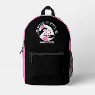 roze zwarte meisjes tieners volleybalteam kleuren bedrukte rugzak
