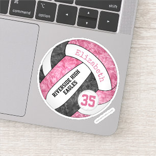 roze zwarte meisjes volleybalclub - teamkleuren sticker