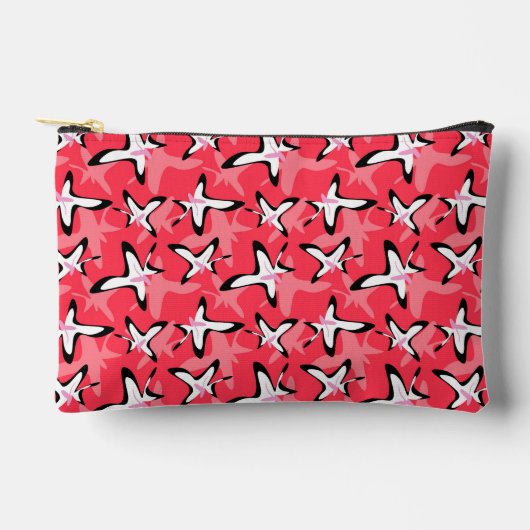 Roze zwarte moderne abstracte bloemen etui (Voorkant)