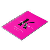 Roze Zwarte Monogram Schetsboek Notitieboek (Linkerzijde)