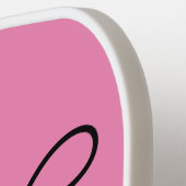 Roze zwarte monogram waterverf bloem pickleball paddle (Links Detail)