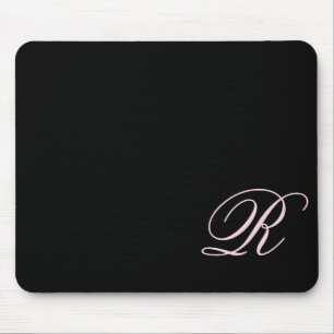 Roze zwarte Muismat voor monogramscript