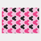 Roze & Zwarte Muisoren Inpakpapier Vel (Voorkant)