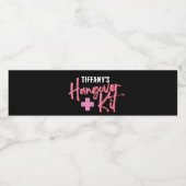 Roze & Zwarte Noodhangoverkit  Waterfles Etiket (Enkel label)