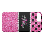 Roze zwarte oliepunten Case-Mate iPhone case (Achterkant (Horizontaal))