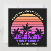 Roze zwarte palmbomen Tropische strandvakantie Kaart (Voorkant)