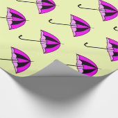 Roze Zwarte Paraplu Aangepaste Glanzende Inpakpapi Cadeaupapier (Hoek)