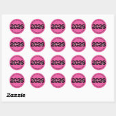 Roze & Zwarte Persoonlijke Afstudeerstickers Ronde Sticker (Vel)