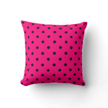 Roze/zwarte poka Dots Pillow