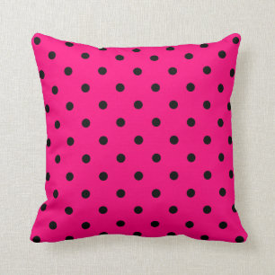 Roze/zwarte poka Dots Pillow Kussen