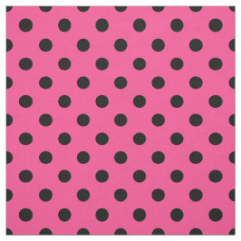 Roze Zwarte Polka Dots Textiel Stof