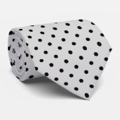 Roze zwarte polka stip stropdas (Opgerold)