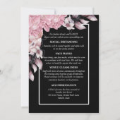 Roze zwarte pony floral dark moody elegant night kaart (Achterkant)