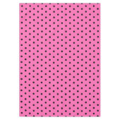 roze zwarte pooldots tafelkleed (Voorkant)