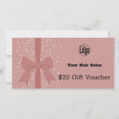 Roze Zwarte QR Code Salon Notitie Cadeaubonkaart (Voorkant)