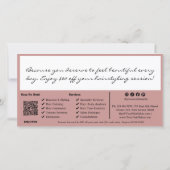 Roze Zwarte QR Code Salon Notitie Cadeaubonkaart (Achterkant)