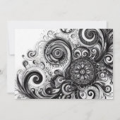 Roze & Zwarte Quinceañera Meisje Kaart (Achterkant)