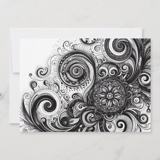 Roze & Zwarte Quinceañera Meisje Kaart (Achterkant)