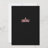 Roze Zwarte Quinceanera Uitnodiging (Achterkant)