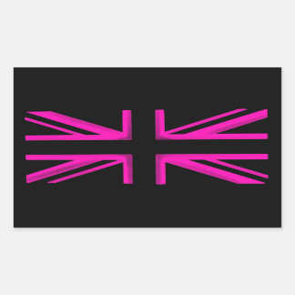 Roze zwarte razberry stijlvolle London flag sticke Rechthoekige Sticker