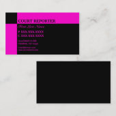 Roze zwarte rechter visitekaartjes (Voorkant / Achterkant)