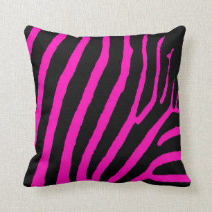 Roze zwarte regenbraam zebra stripe gooipijp kussen
