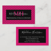 Roze & zwarte rendy visitekaartje (Voorkant / Achterkant)