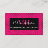 Roze & zwarte rendy visitekaartje (Voorkant)