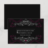 Roze & Zwarte Rock 'n' Roll Muziek Thema Trouwdag Kaart (Voorkant / Achterkant)