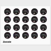 Roze zwarte ronde pleisters voor Stickers (Vel)