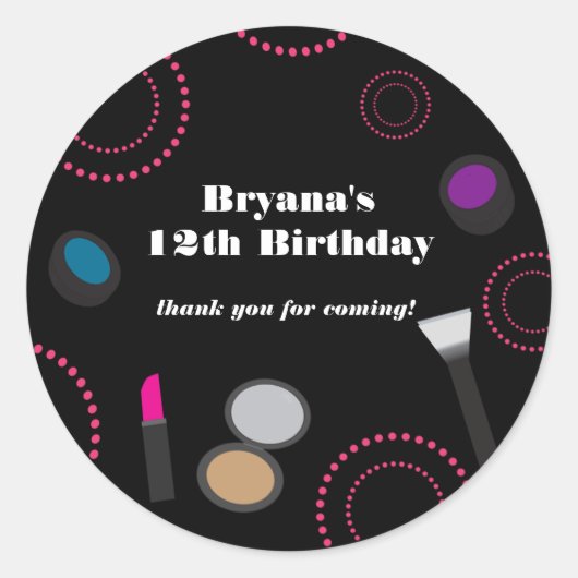 Roze zwarte ronde pleisters voor Stickers (Voorkant)