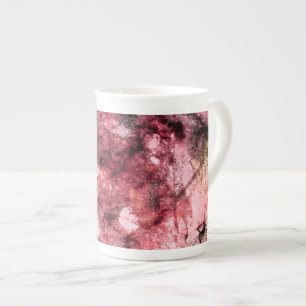 Roze zwarte rooge abstracte verfborstel moderne ku porselein kop