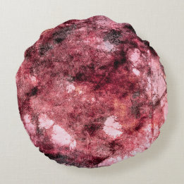 Roze zwarte rooge abstracte verfborstel moderne ku rond kussen